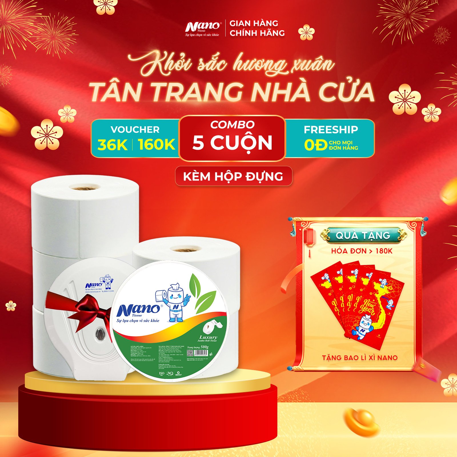 Giấy vệ sinh cuộn lớn 500gr